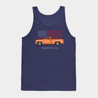 orange square body Tank Top